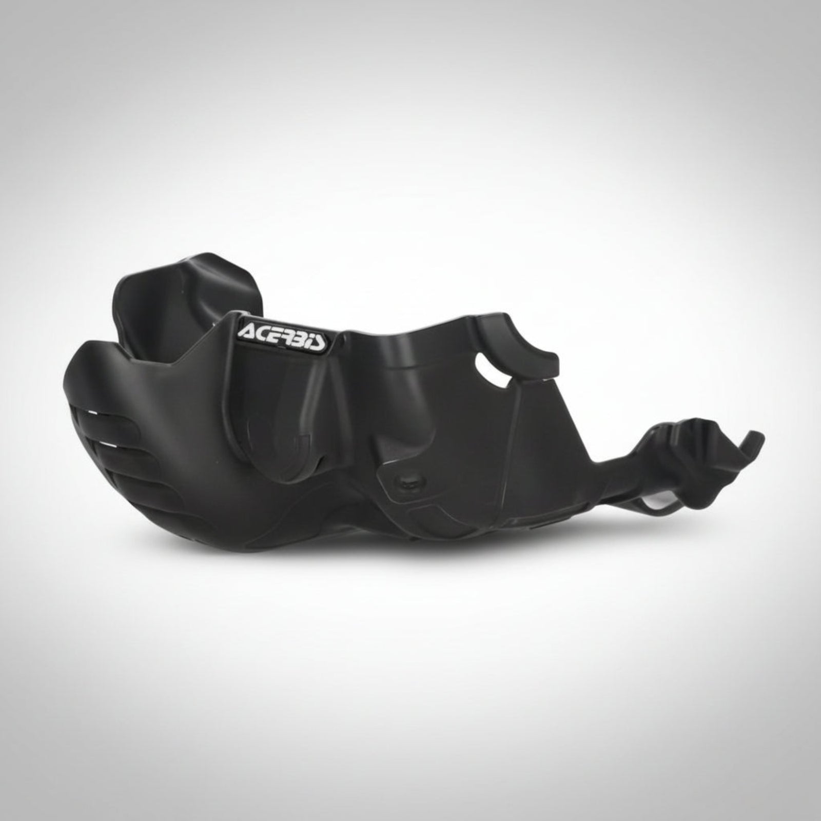 Black Acerbis skid plate for the Yamaha Tenere 700 on a gray background