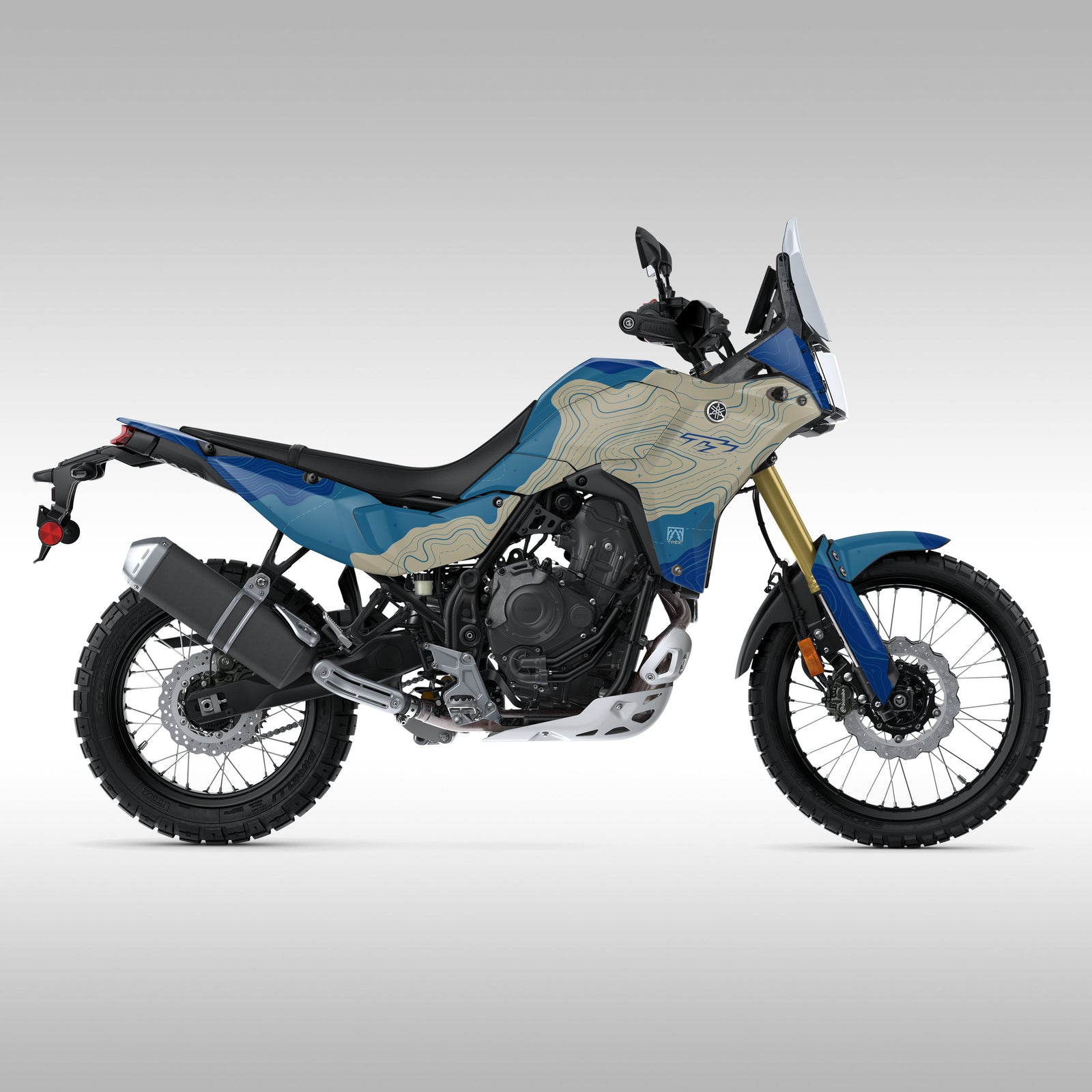 GRAPHICS KIT - 2025+ YAMAHA TENERE 700 - TAN / BLUE TOPO