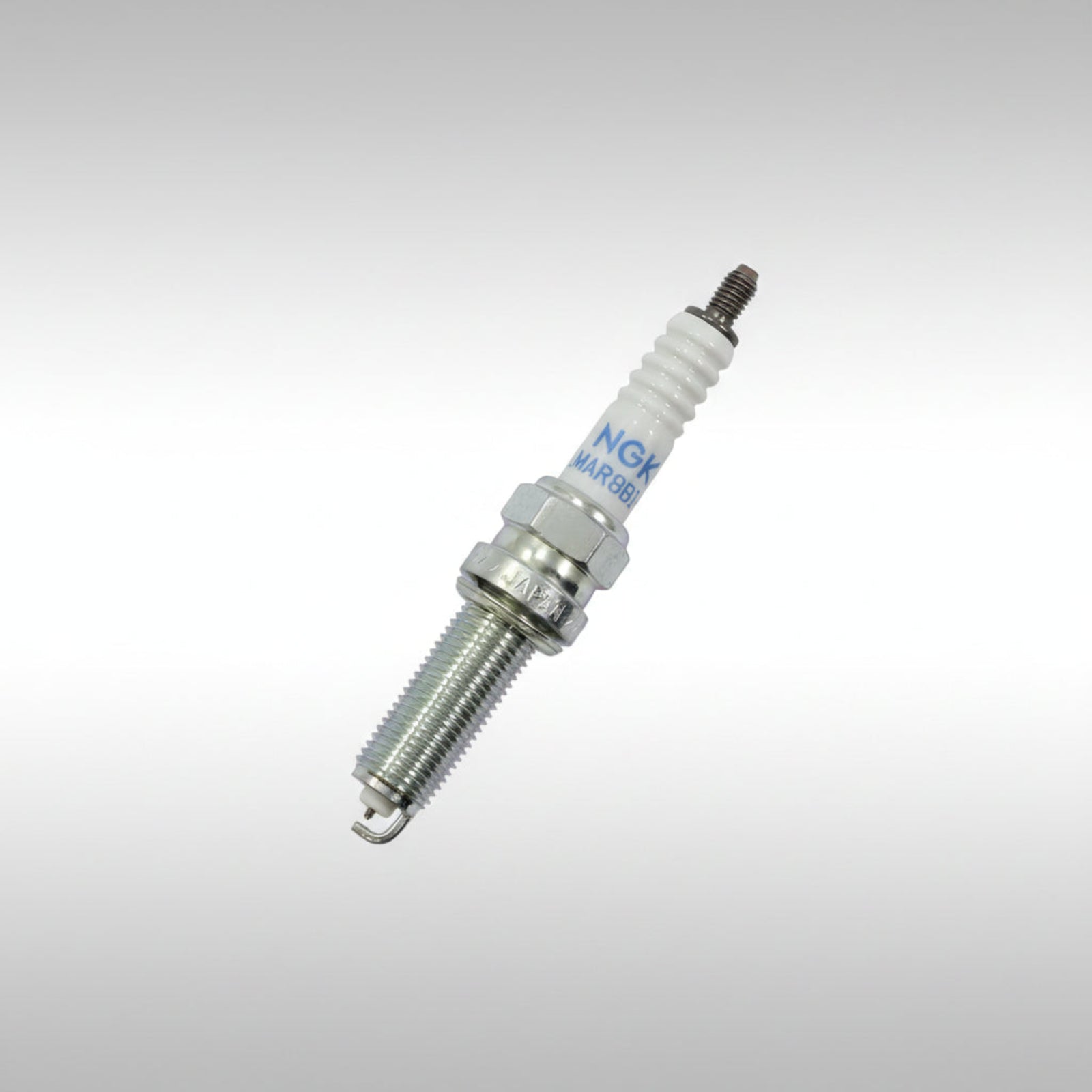 LMAR8BI-9 NGK Iridium park plug with on a white background.