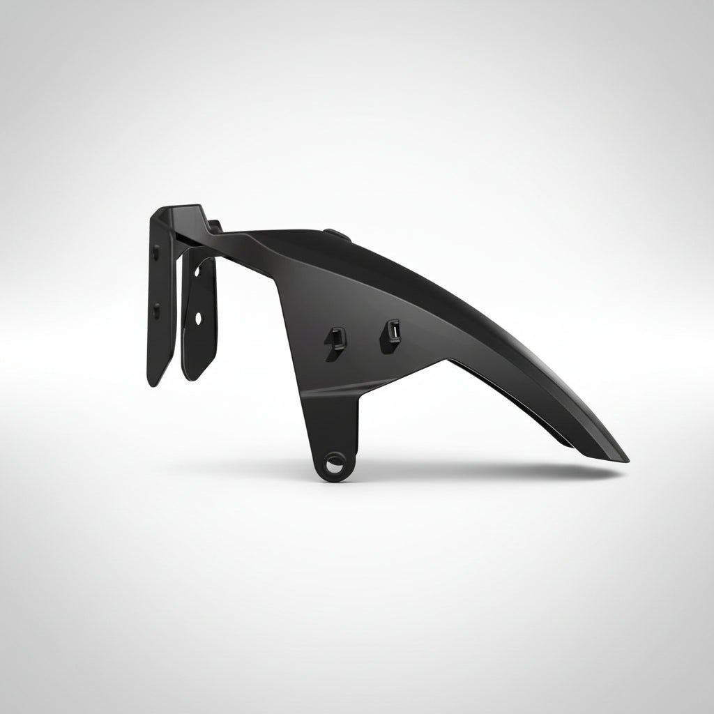 Black low half Tenere 700 fender on a gray background