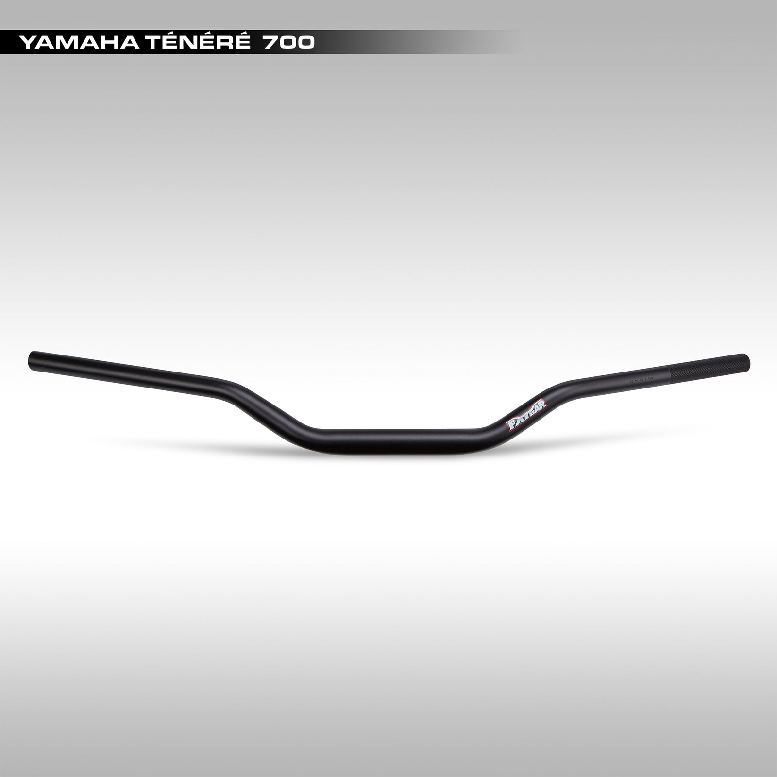 Black Renthal Fatbar handlebar Yamaha Ténéré 700 bend on a gray background