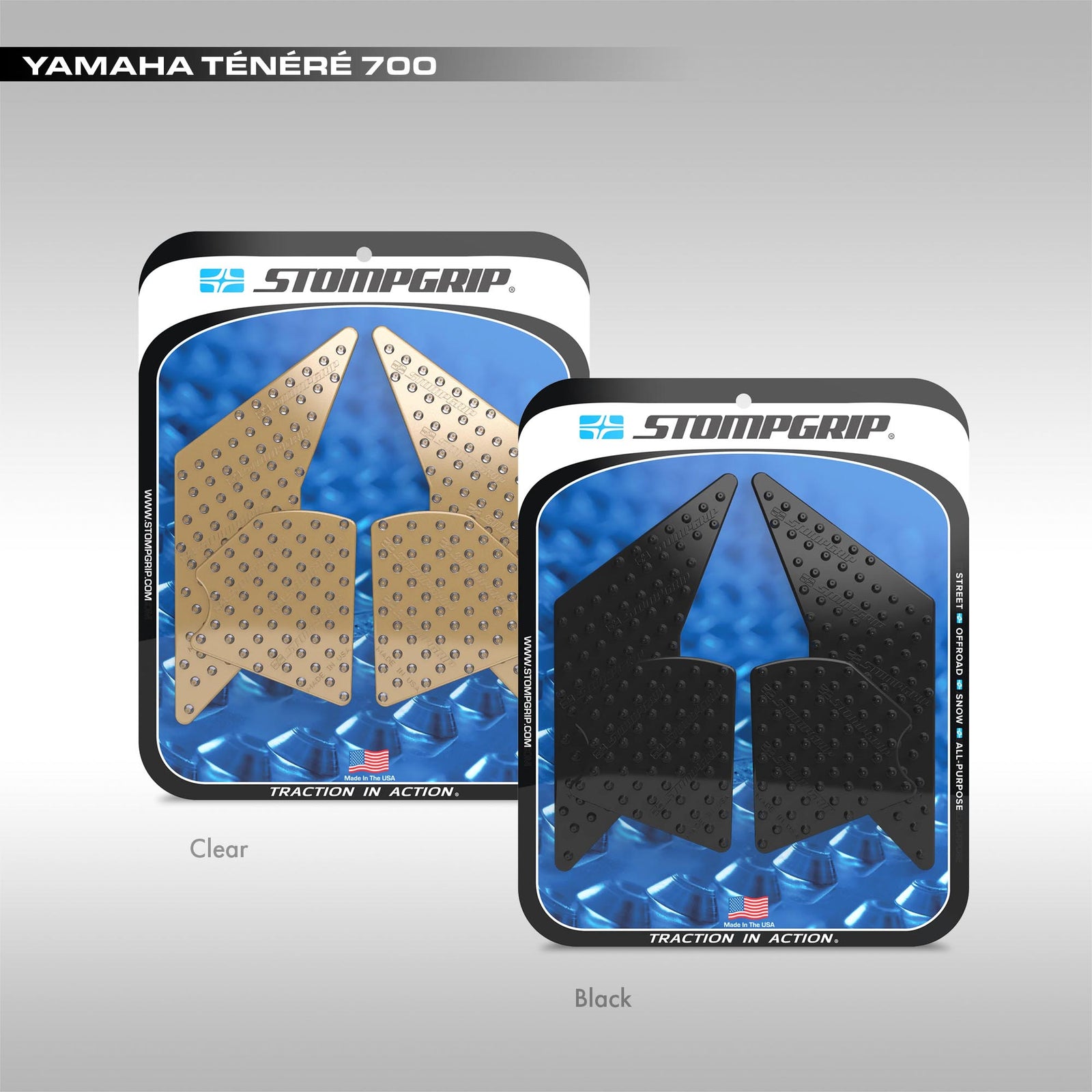 STOMPGRIP - VOLCANO PROFILE TRACTION PAD TANK GRIPS - YAMAHA TENERE 700
