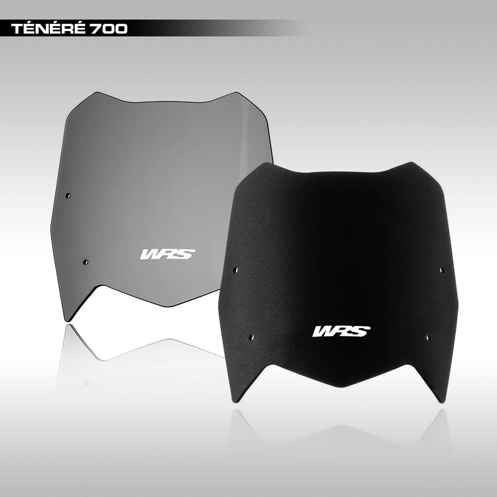 WRS Sport Windscreen for Yamaha Tenere 700. Give your T& a more aggressive look with a matter black or dark tint low profile windshield.