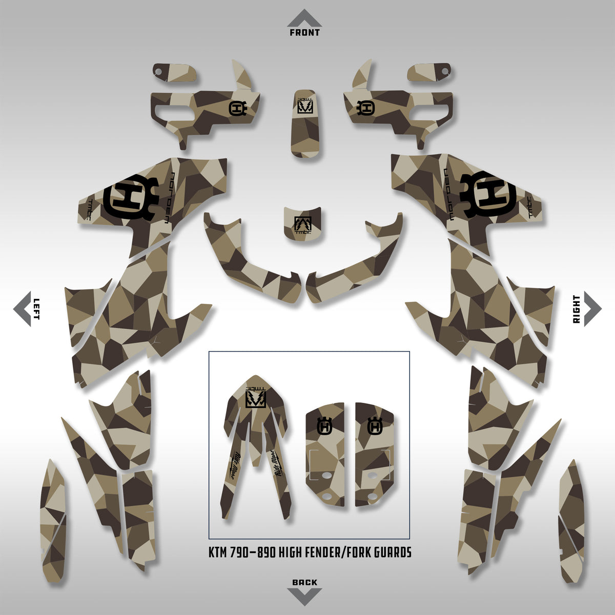 2022 - 2025 HUSQ NORDEN 901 - DARK EARTH GEO CAMO - GRAPHICS KIT