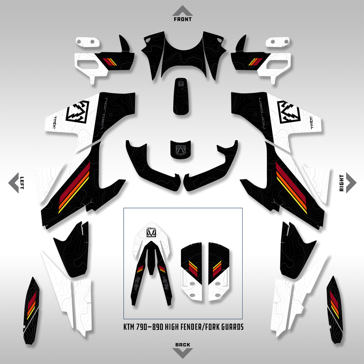2022 - 2025 HUSQ NORDEN 901 - BLACK SPLIT TOPO - GRAPHICS KIT