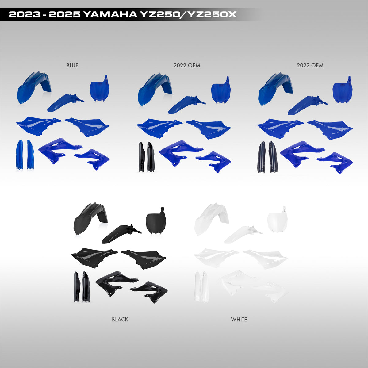 ACERBIS - FULL PLASTIC KIT - 2023–2025 YAMAHA YZ250X