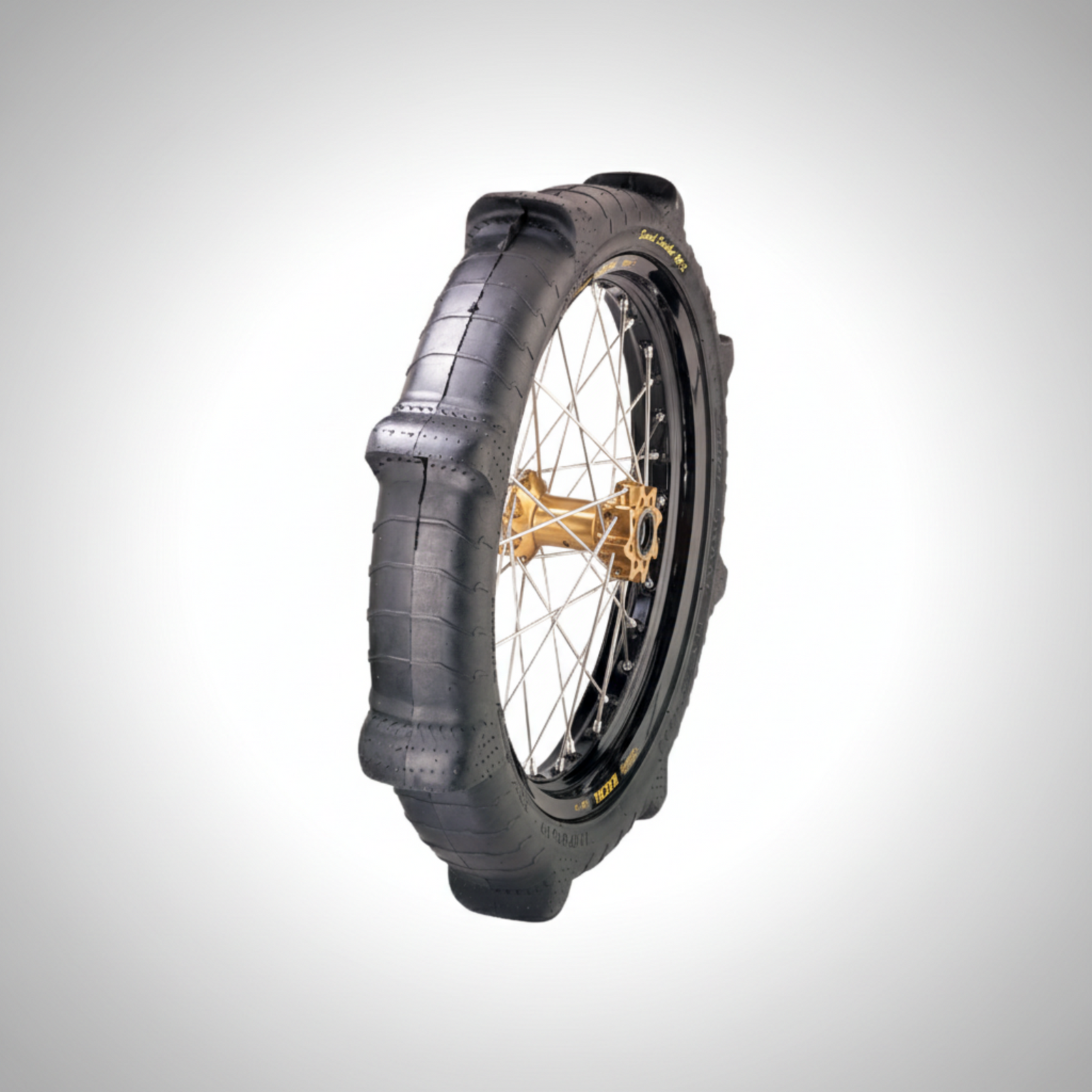 AMS Sand Snake rear motorcycle paddle tire designed for sand dunes.