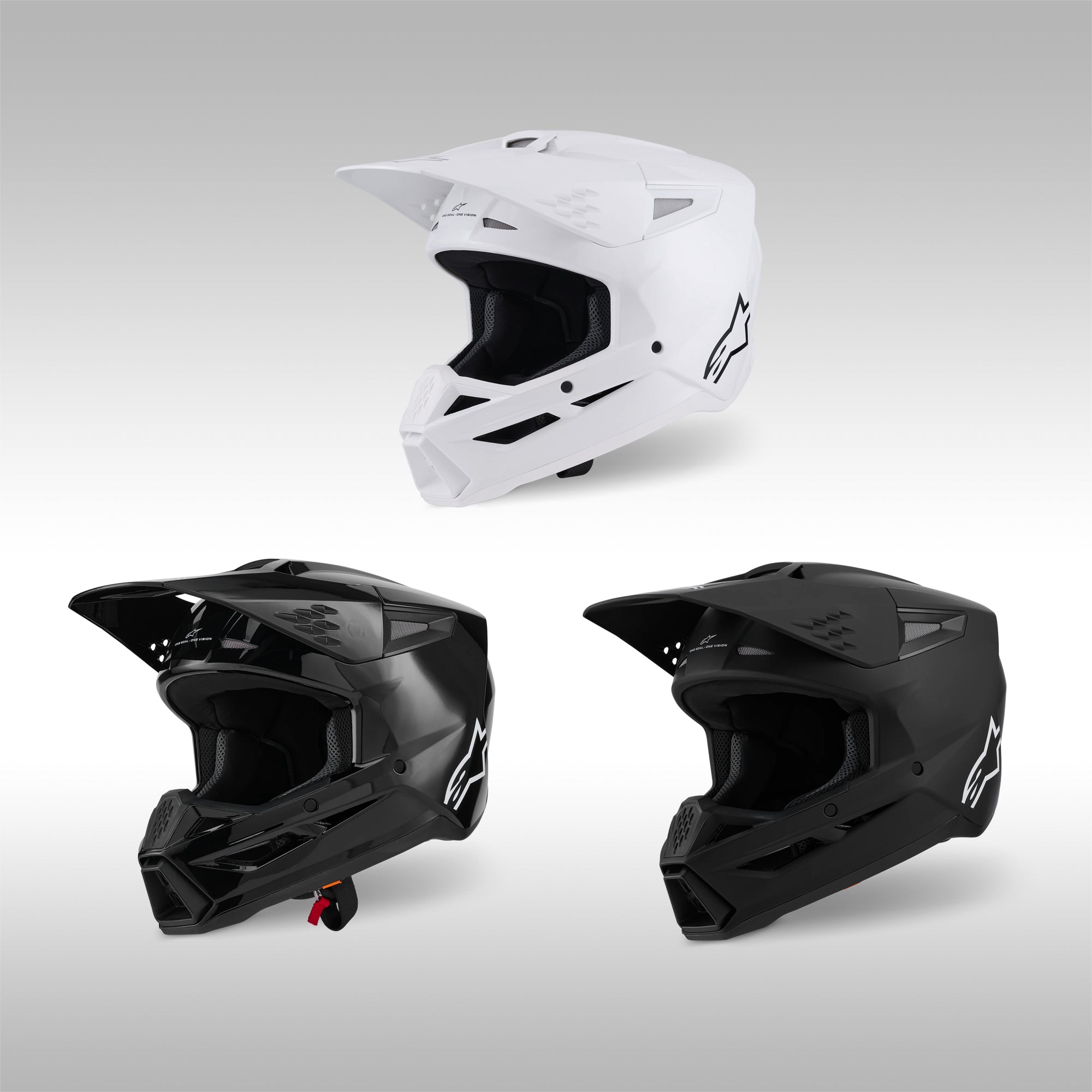 all white dirt bike helmet Alpinestars SM3 Solid Helmet Matte Black M