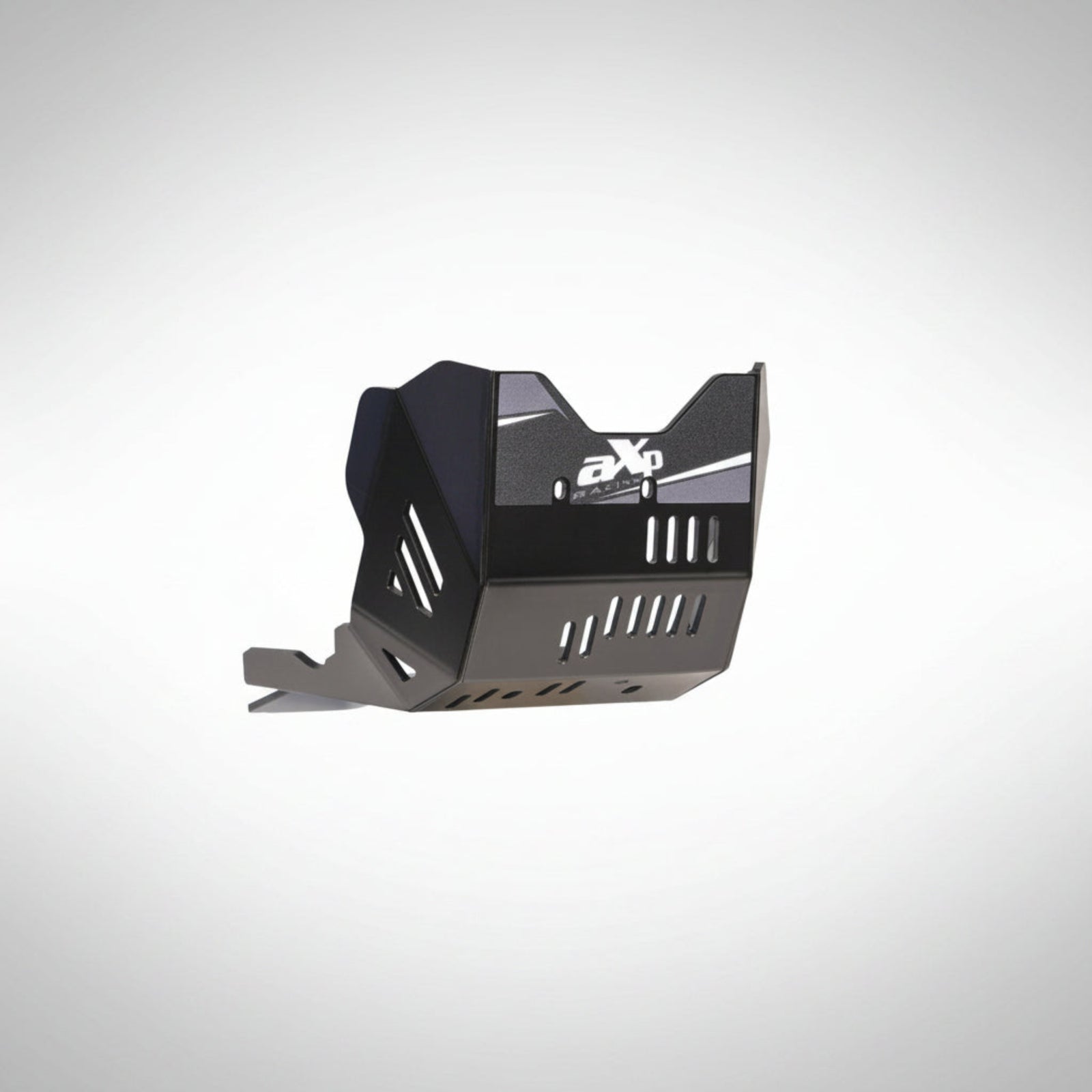 Black AXP Racing 8mm HDPE adventure skid plate installed on a Kove 800X Rally motorcycle.