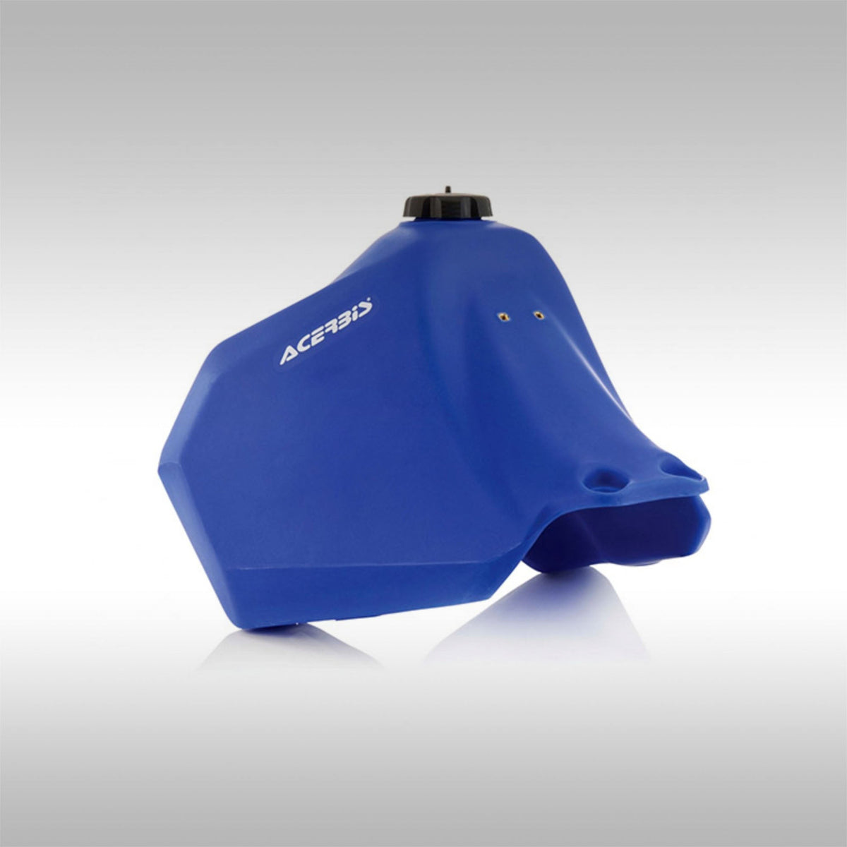 Acerbis 5.3 gallon oversized plastic fuel tank installed on a Suzuki DR650 dual-sport motorcycle.