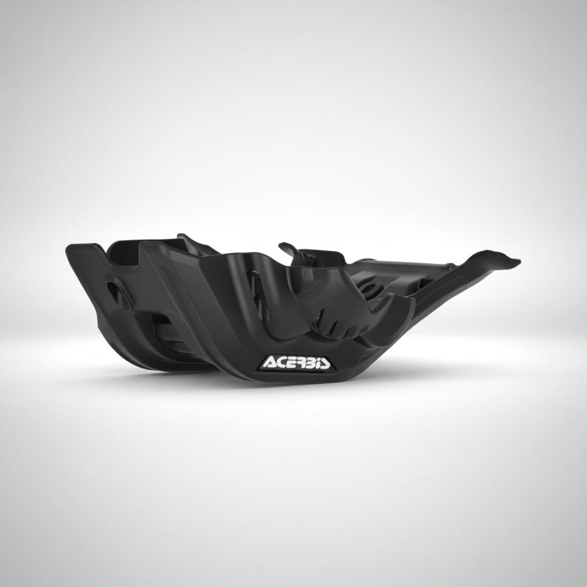 Acerbis polymer skid plate with integrated linkage guard installed on a 2025 Beta dirt bike.