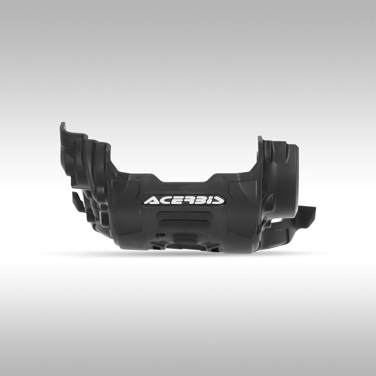 Black Acerbis plastic skid plate installed on a Suzuki DR-Z400 dual-sport motorcycle.