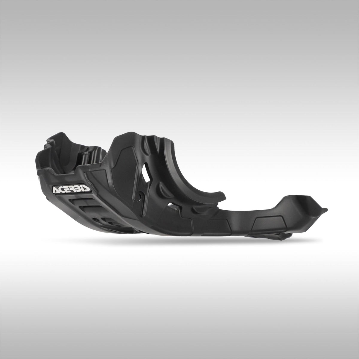 Black Acerbis plastic skid plate installed on a Suzuki DR-Z400 dual-sport motorcycle.