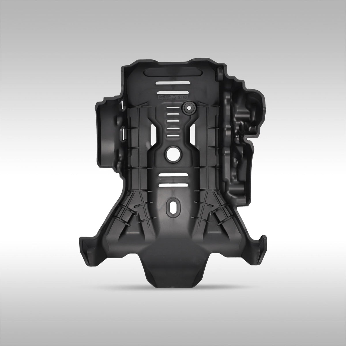 Black Acerbis plastic skid plate installed on a Suzuki DR-Z400 dual-sport motorcycle.