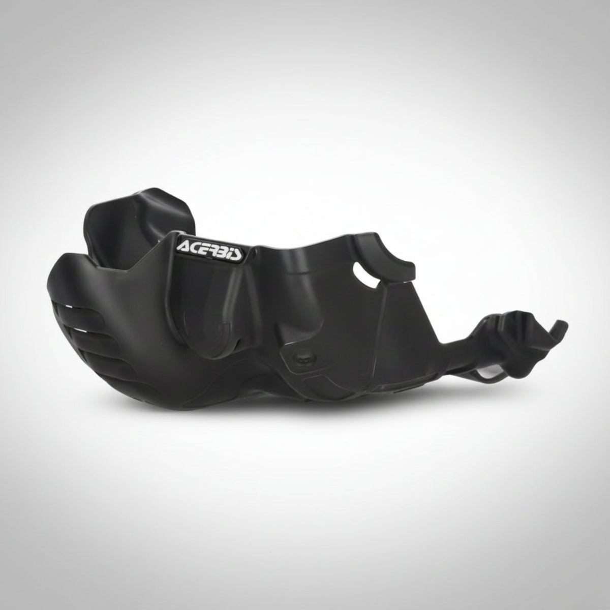 Black Acerbis skid plate for the Yamaha Tenere 700 on a gray background
