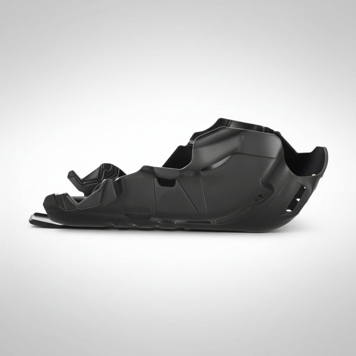 Black Acerbis skid plate for the Yamaha Tenere 700 on a gray background