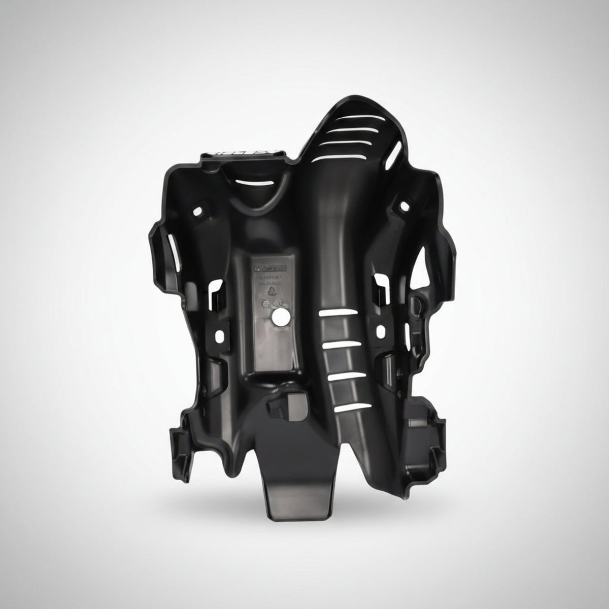 Black Acerbis skid plate for the Yamaha Tenere 700 on a gray background