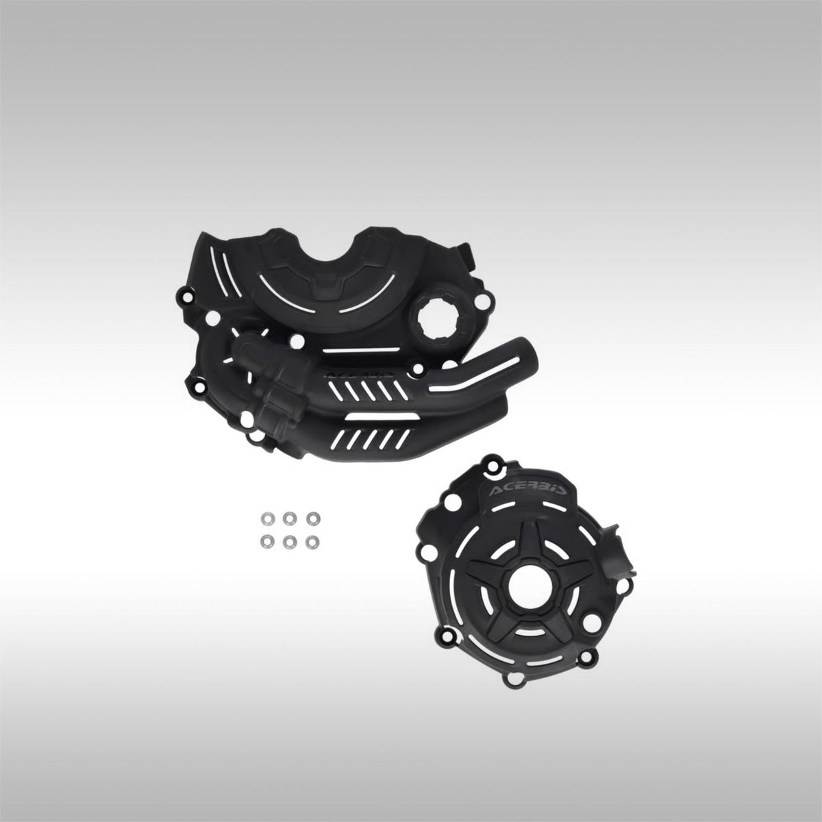 Acerbis 2988020001 X-Power black polymer engine case guards for the Yamaha Tenere 700.