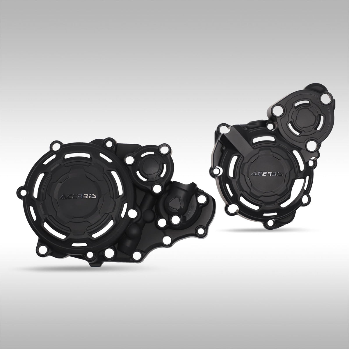 Black Acerbis X-Power plastic engine case guards for Suzuki DR-Z400 motorcycles.
