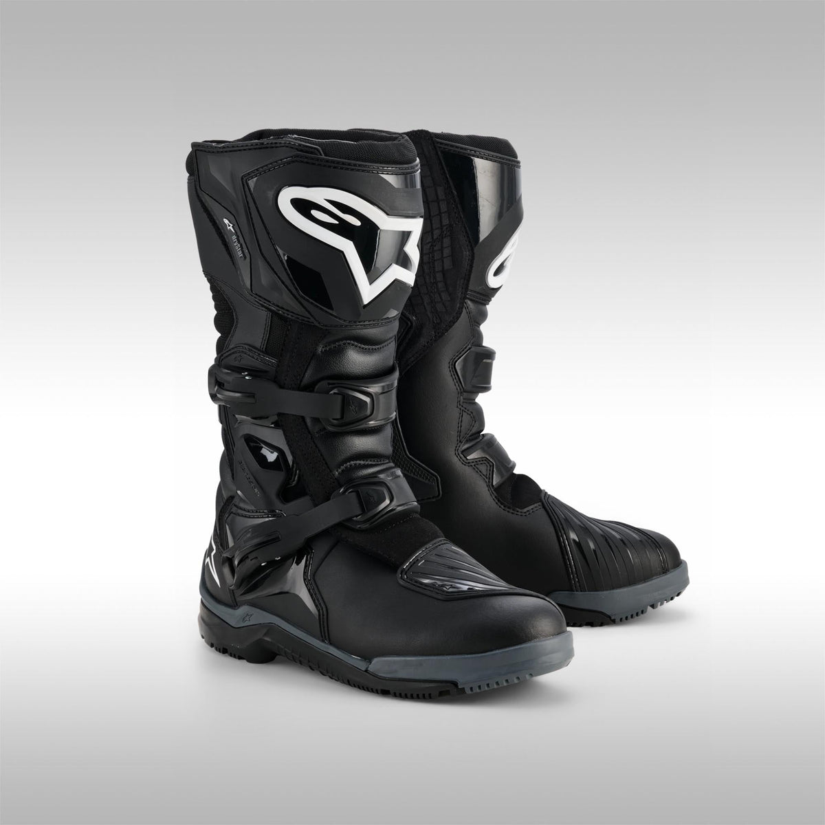 Alpinestars Corozal V2 Adventure Drystar Motorcycle Boots black pair.