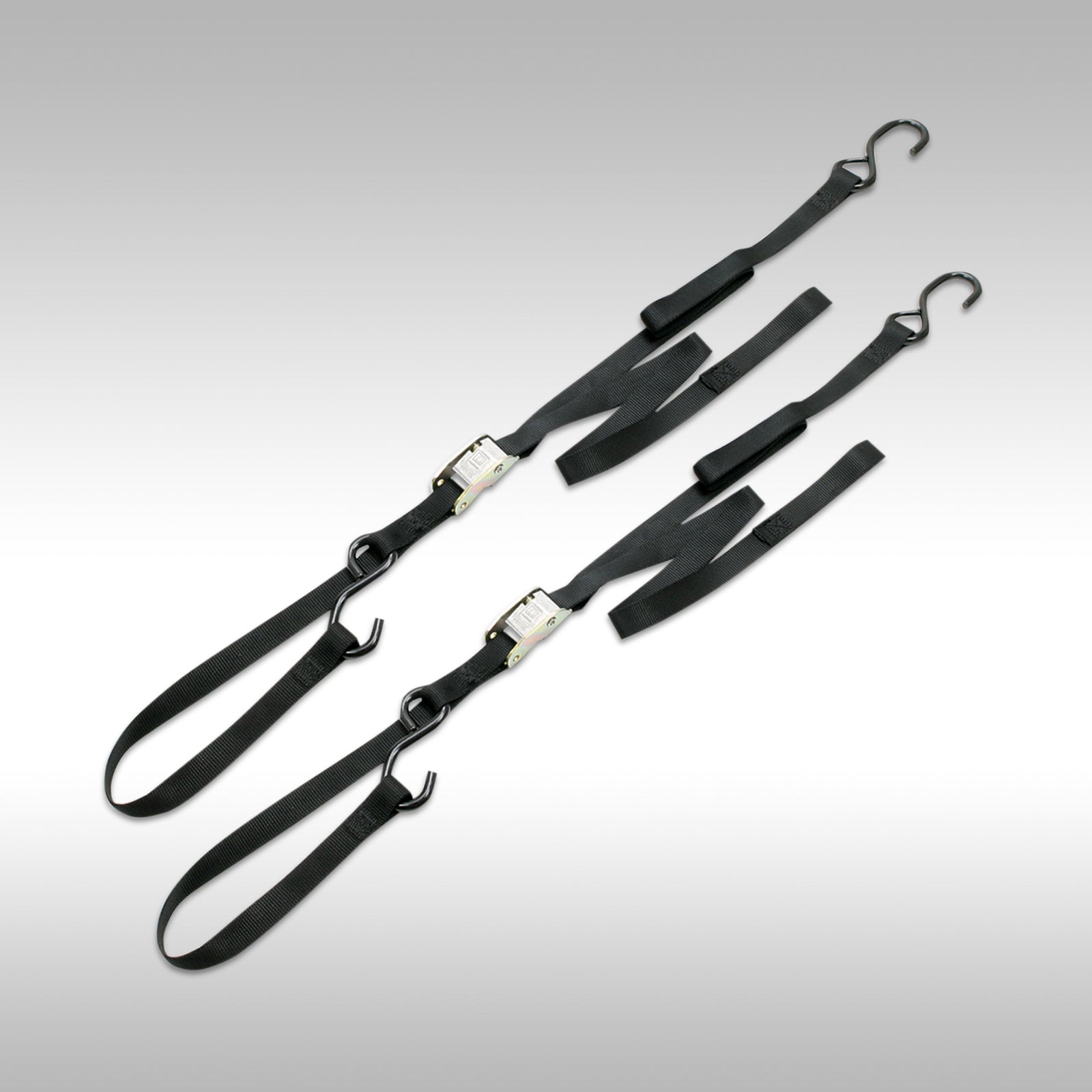 Ancra Integra Soft Hook Motorcycle Tie Down Straps – 1" x 69" (Pair) in Black.