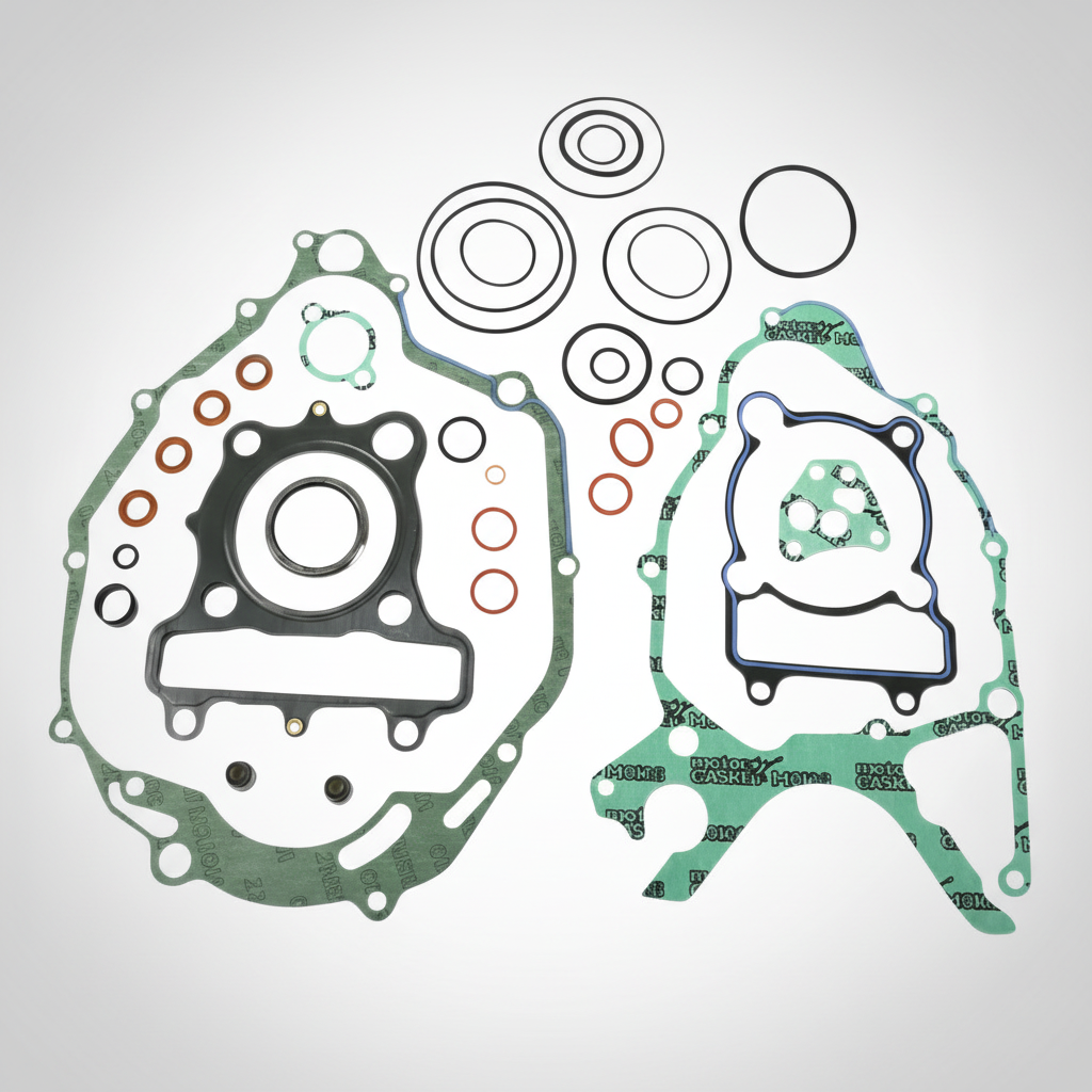 Complete engine gasket and seal kit for TW200 on a white background