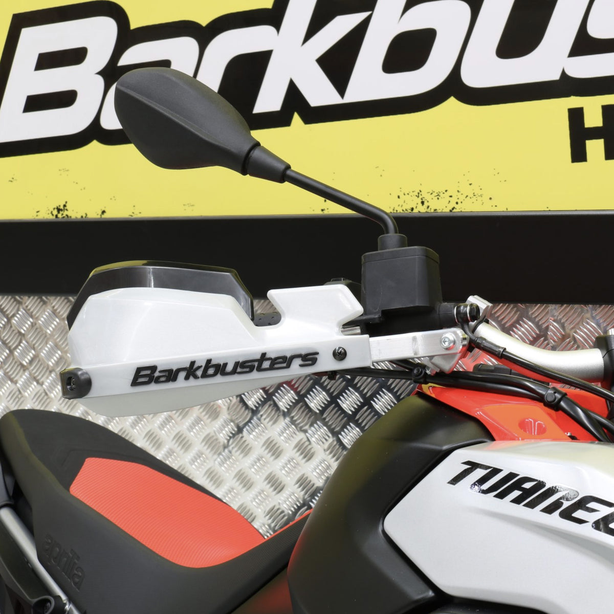 Barkbusters handguards Aprilia Tuareg 660 kit on light gray background