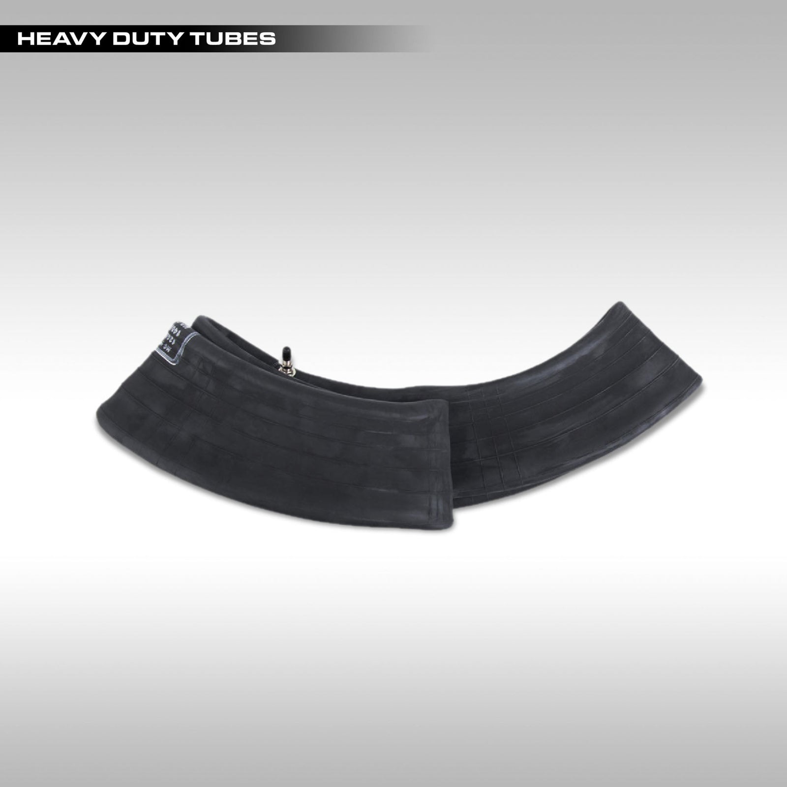 Bridgestone heavy duty natural rubber motorcycle inner tube showing the TR-4 straight metal valve stem.