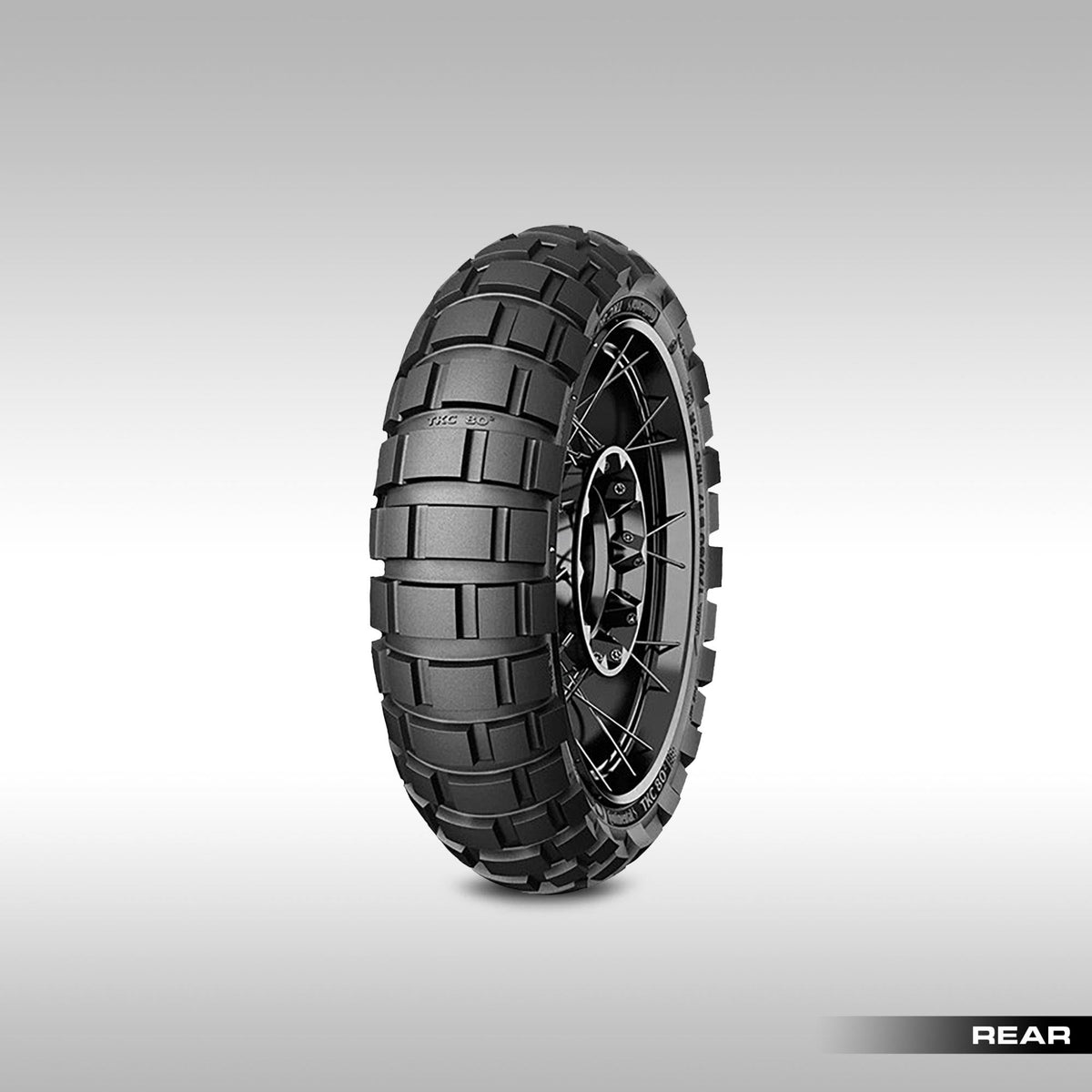 Continental TKC 80² Second Generation Adventure Tire showing new staggered tread pattern.