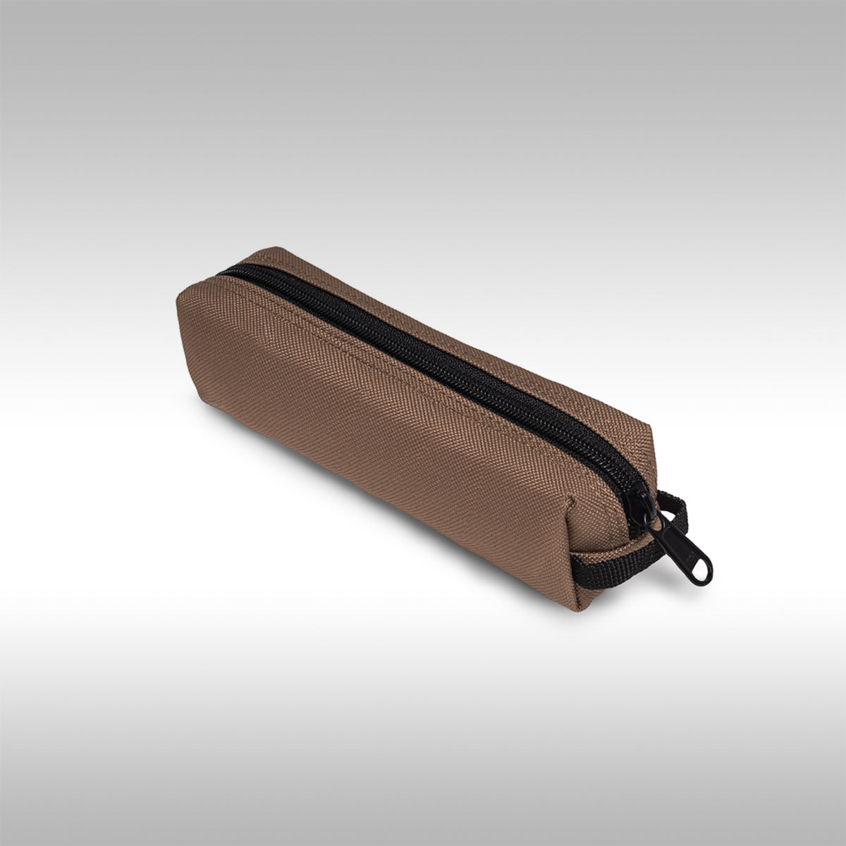 Brown tool pouch on a light gray background