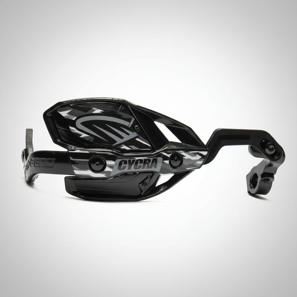 Black Cycra CRM handguards on a gray background.