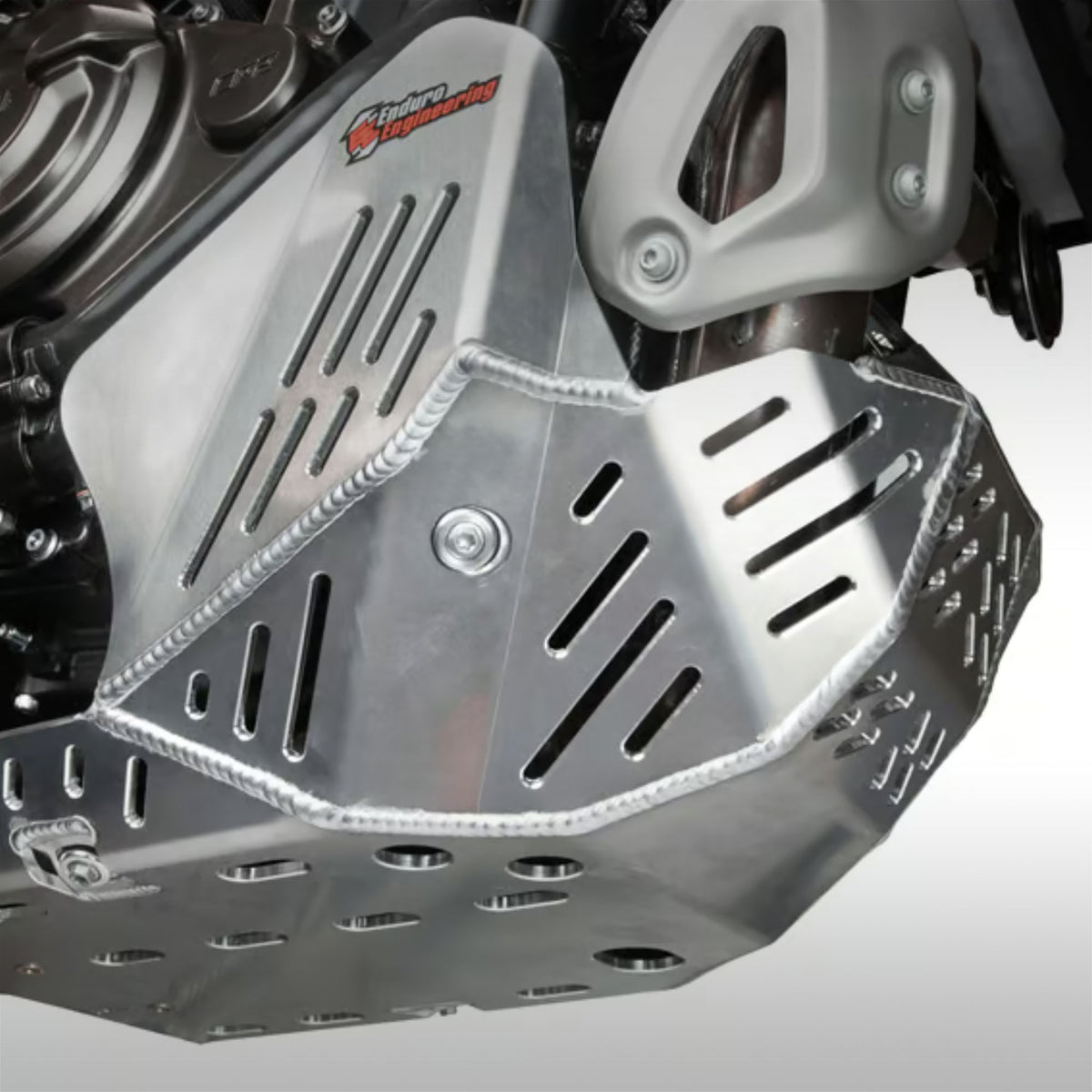 Enduro Engineering aluminum skid plate for Yamaha Tenere 700 with gray background