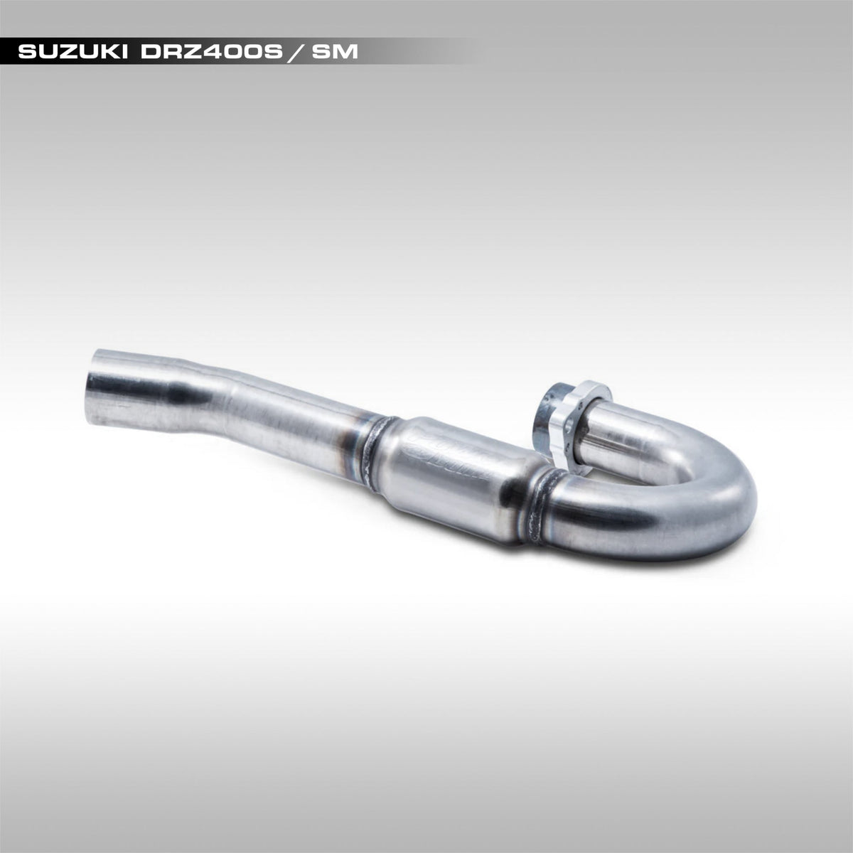FMF PowerBomb stainless steel exhaust header pipe for Suzuki DR-Z400 motorcycles.