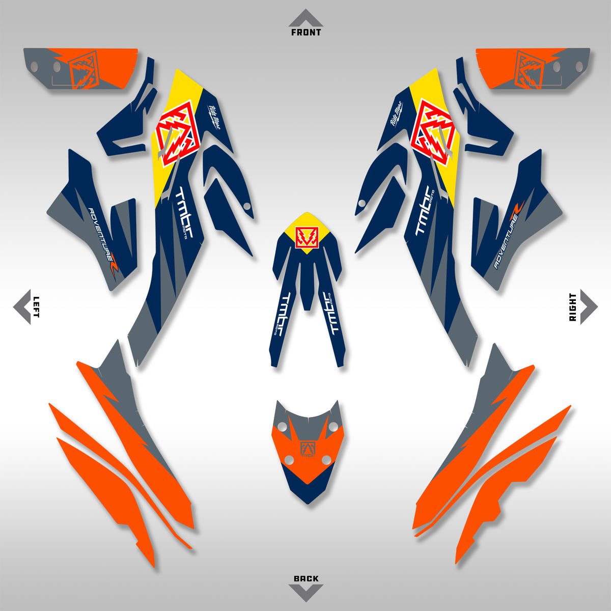 GRAPHICS KIT - 2019 - 2022 KTM 790 / 890 ADVENTURE - NO BULL