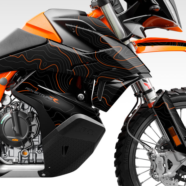 GRAPHICS KIT - 2019–2022 KTM 790 / 890 ADVENTURE - BLACK TOPO - TMBR MOTO