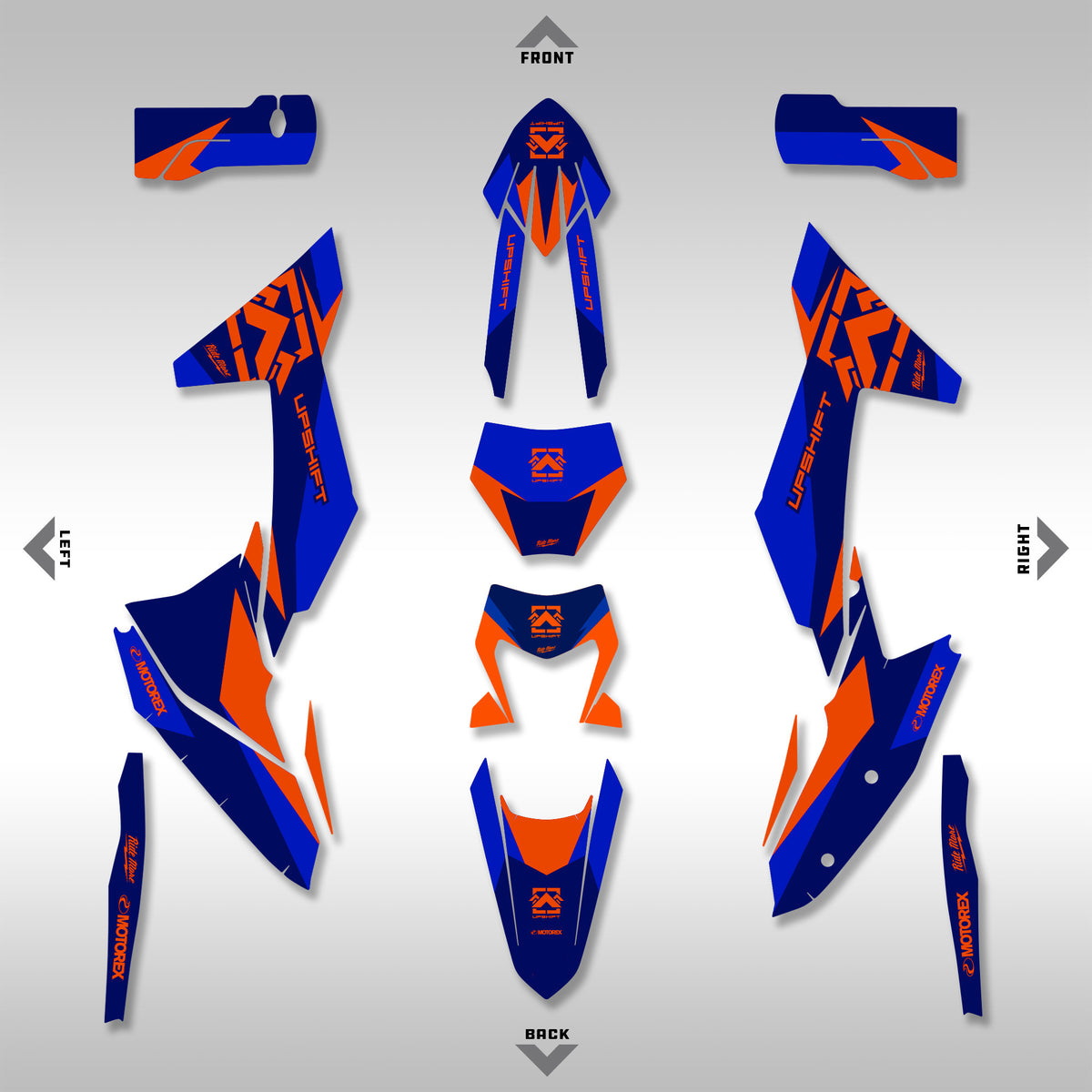 GRAPHICS KIT - 2023–2025 – KTM EXC-F, XC-W, XC, XC-F - STRATUS BLACK / BLUE