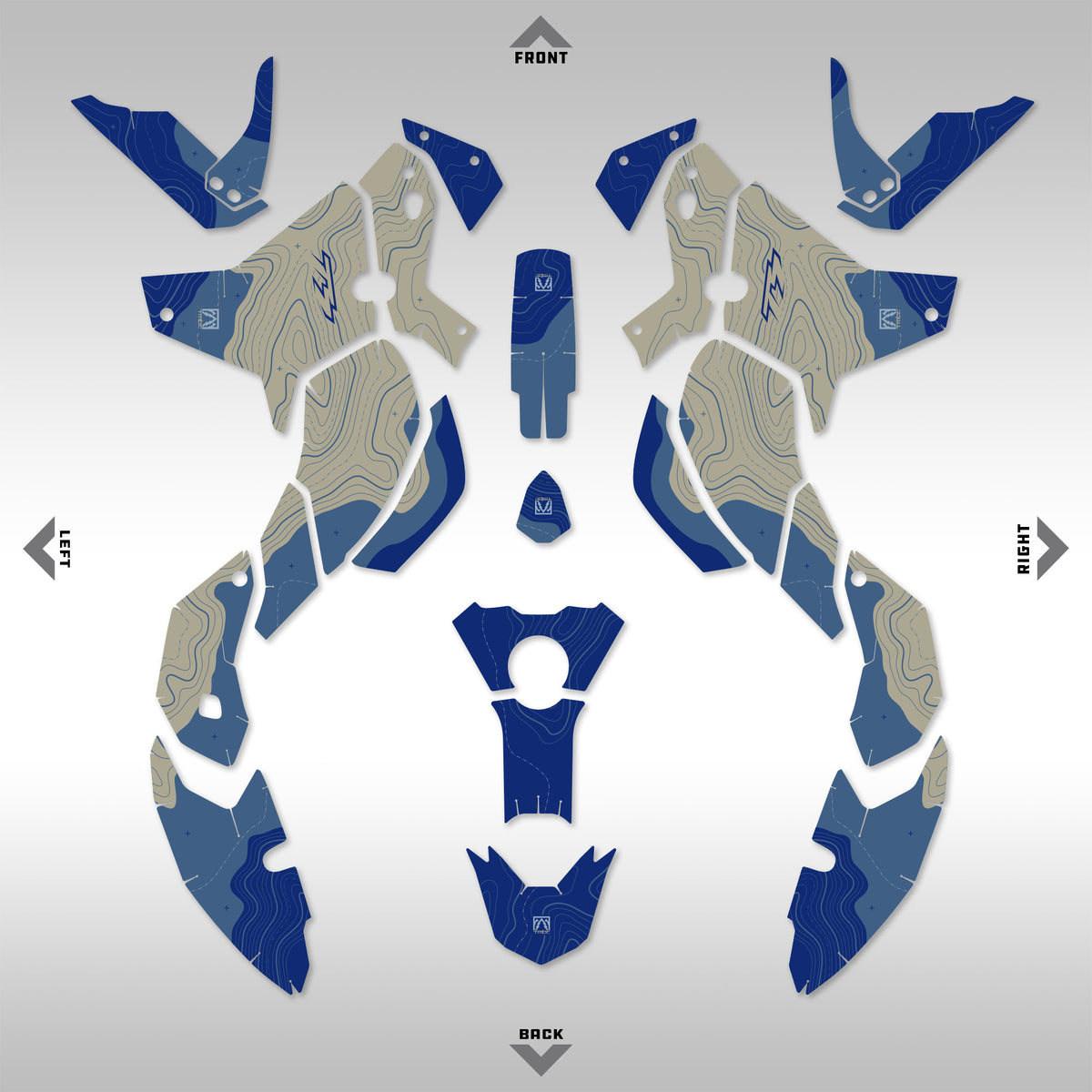 GRAPHICS KIT - 2025+ YAMAHA TENERE 700 - TAN / BLUE TOPO