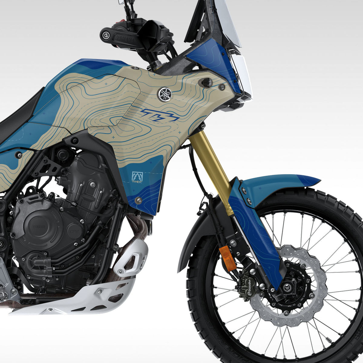 GRAPHICS KIT - 2025+ YAMAHA TENERE 700 - TAN / BLUE TOPO