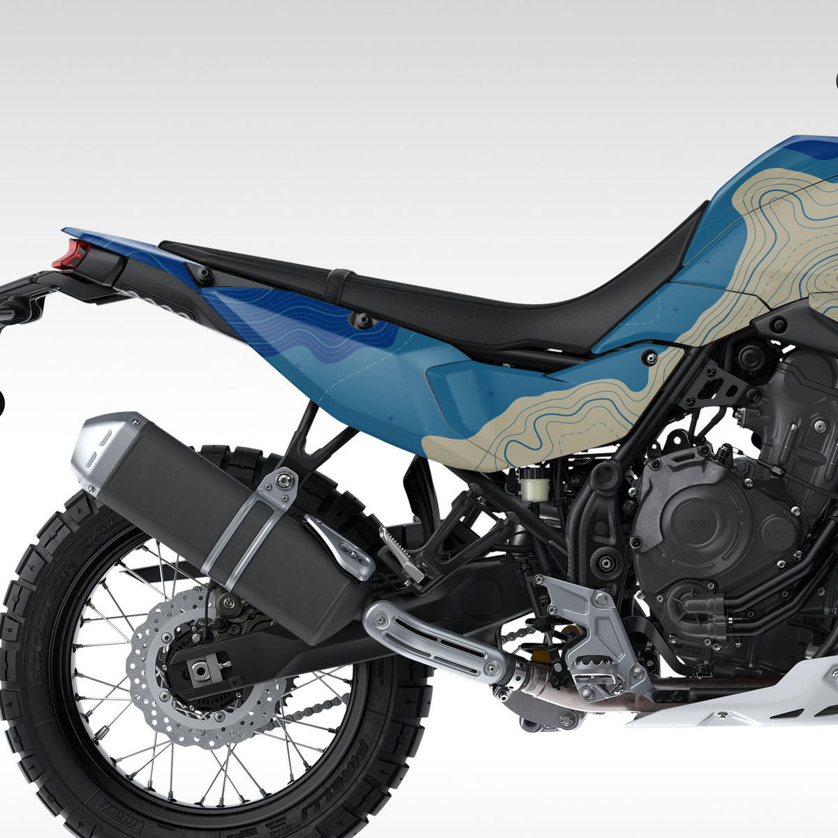 GRAPHICS KIT - 2025+ YAMAHA TENERE 700 - TAN / BLUE TOPO