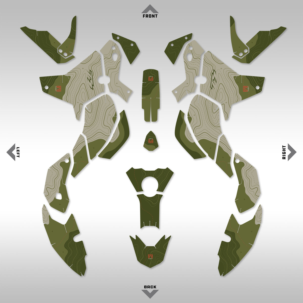 GRAPHICS KIT - 2025+ YAMAHA TENERE 700 - TAN / GREEN TOPO