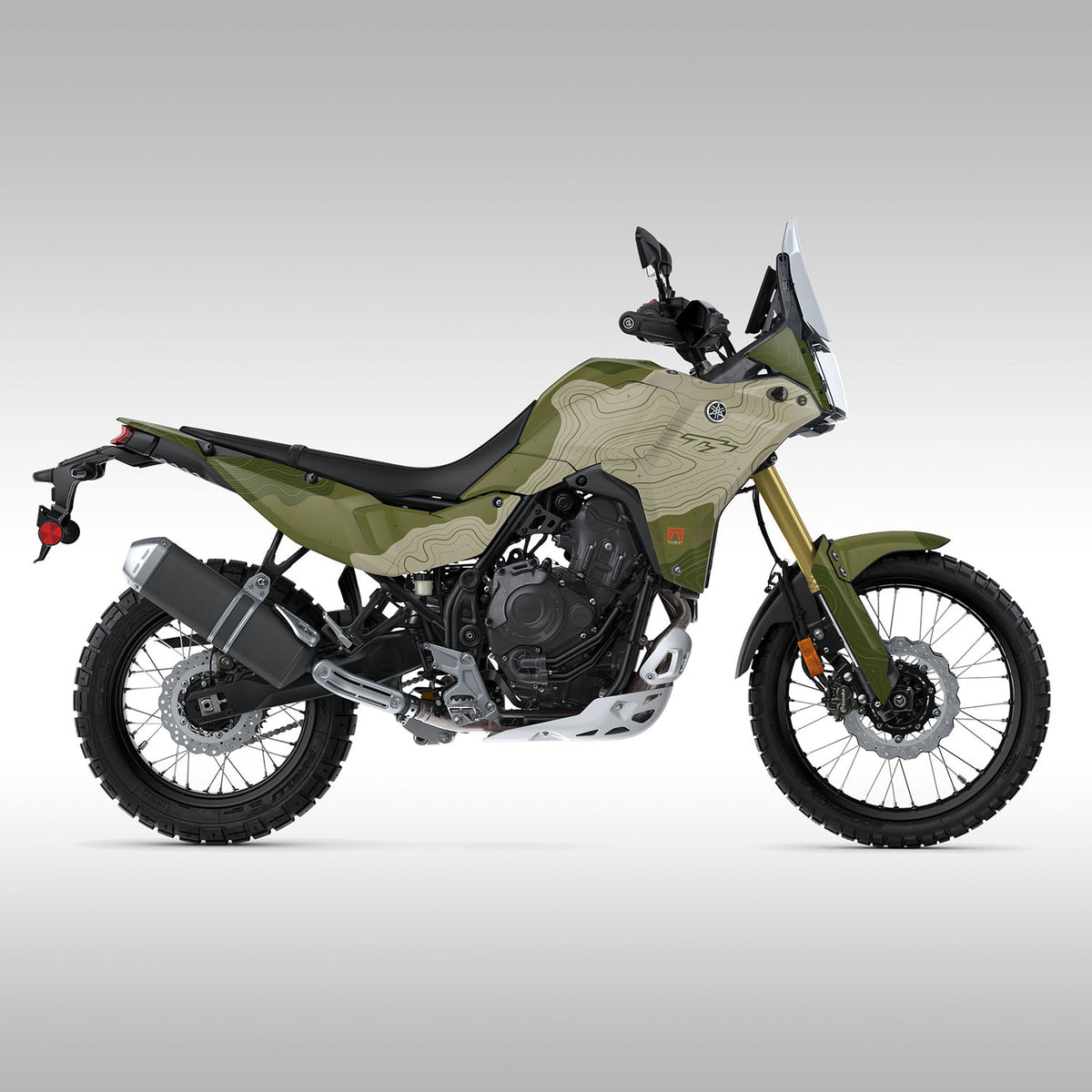 GRAPHICS KIT - 2025+ YAMAHA TENERE 700 - TAN / GREEN TOPO