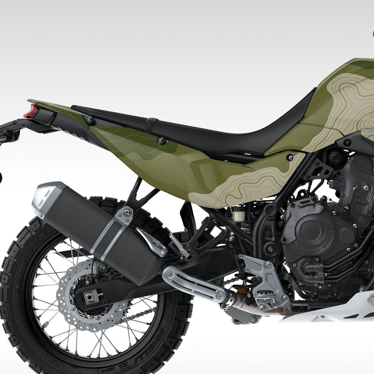 GRAPHICS KIT - 2025+ YAMAHA TENERE 700 - TAN / GREEN TOPO