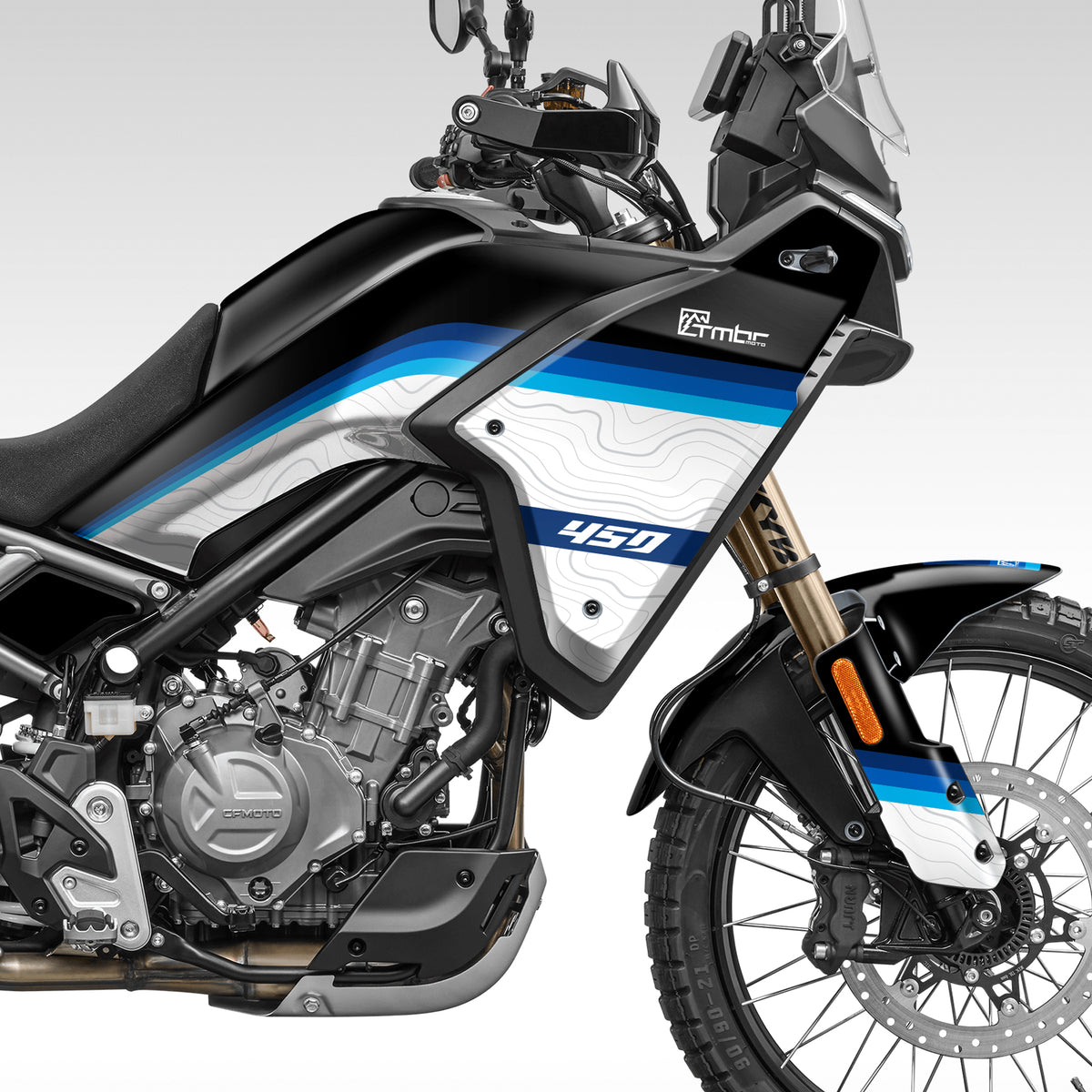 Graphics Kit - CFMOTO Ibex 450 / 450MT - White Stripes