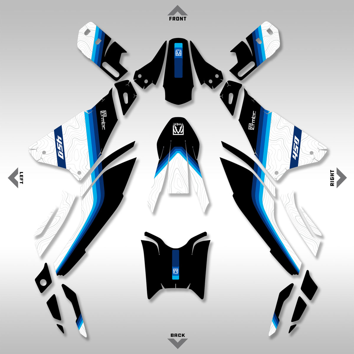 Graphics Kit - CFMOTO Ibex 450 / 450MT - White Stripes