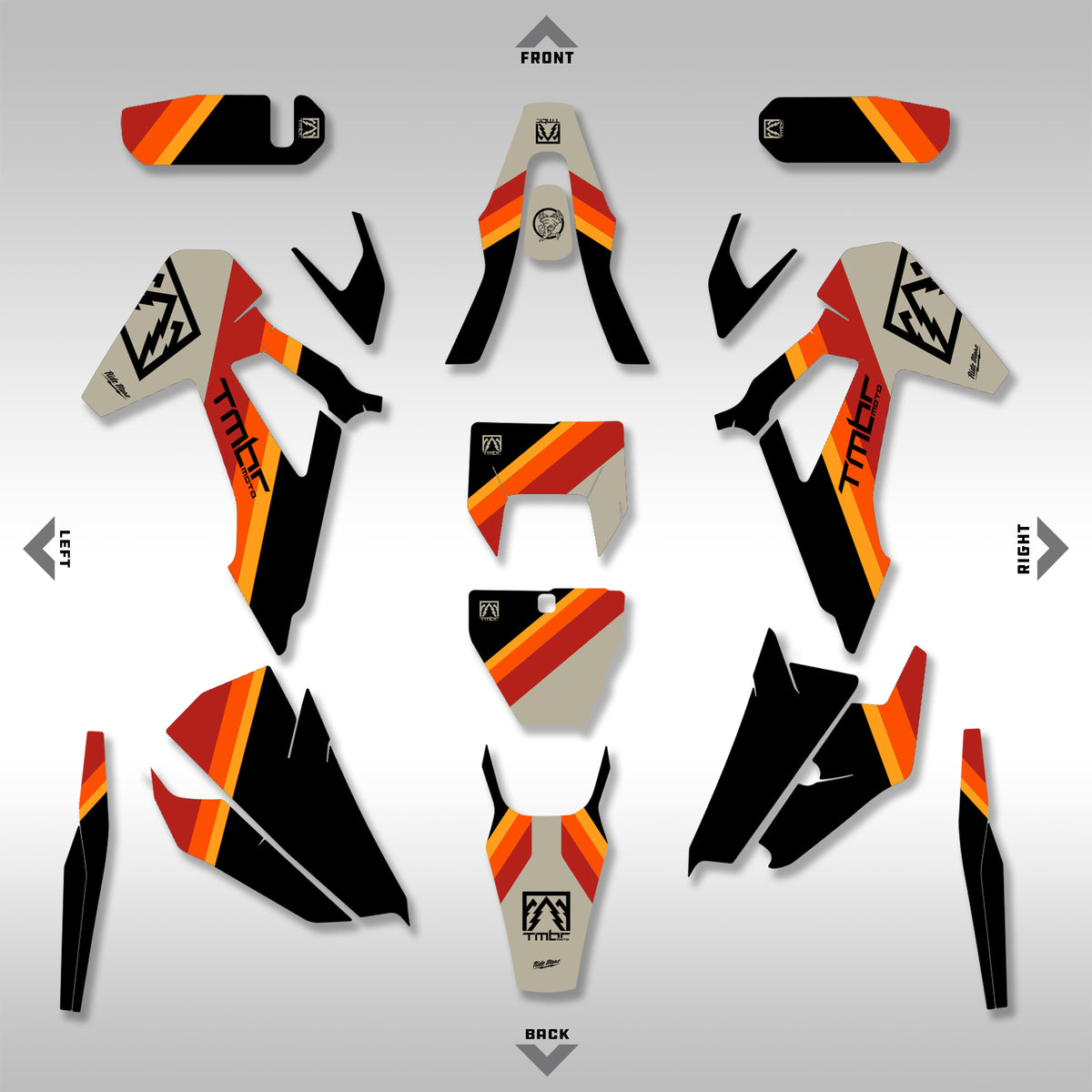 GRAPHICS KIT - 2020–2023 HUSQVARNA FE &amp; TE - TAN STRIPES