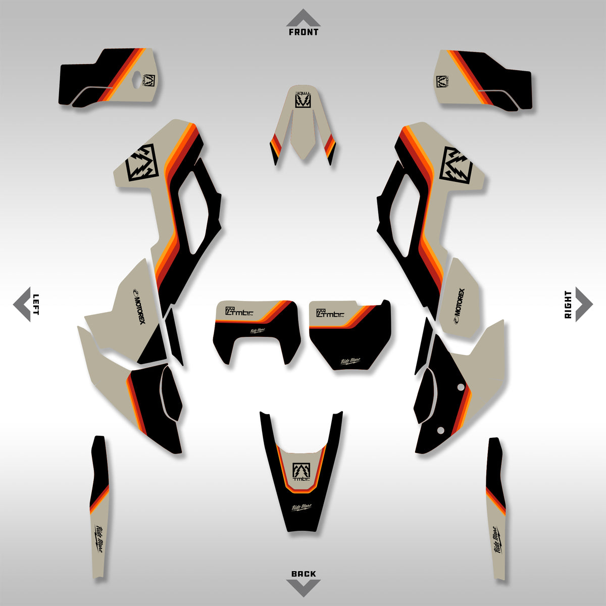 GRAPHICS KIT - 2023–2025 HUSQ FE, TE, FX, TX - TAN STRIPES