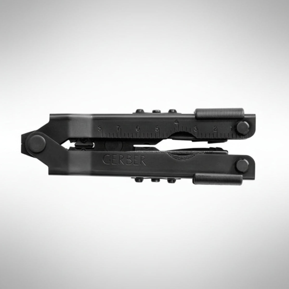 Black multi-tool with 'Gerber' branding on a gray background