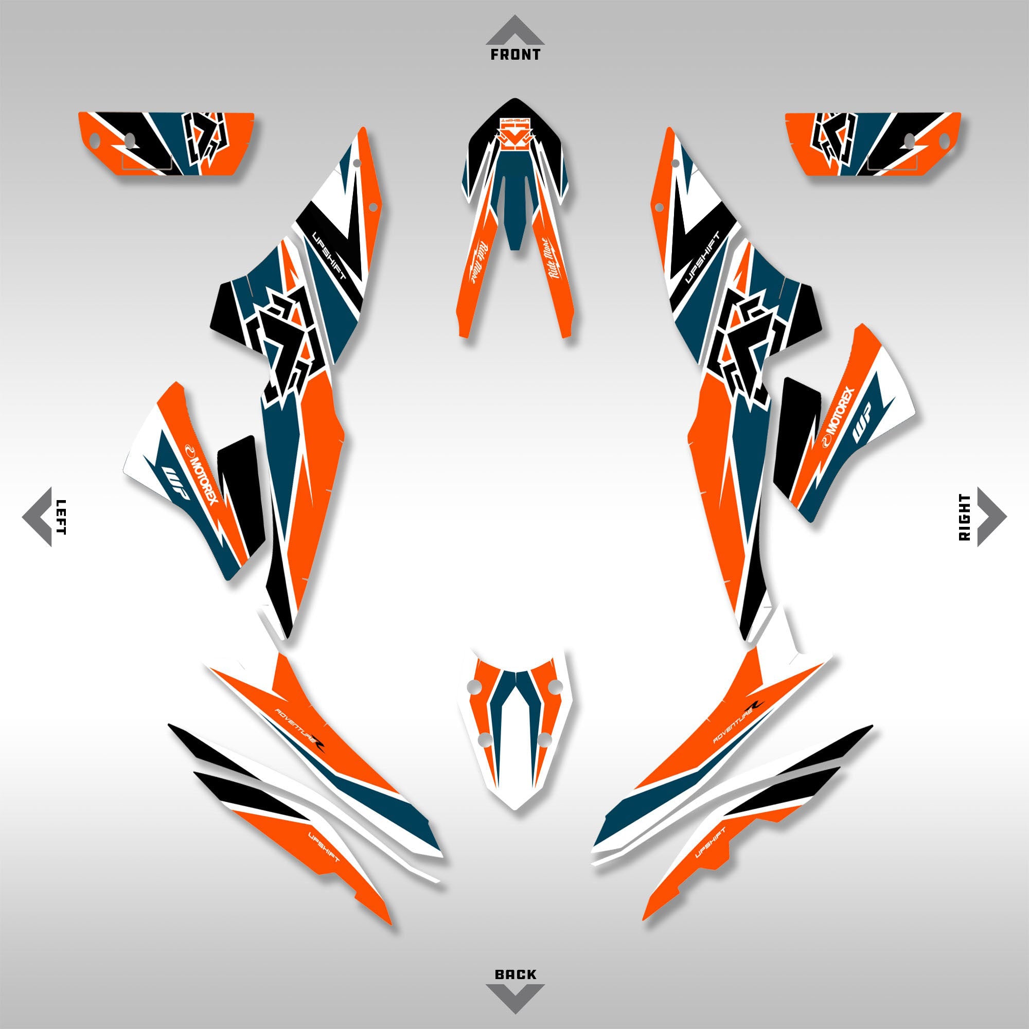 GRAPHICS KIT - 2023–2026 KTM 890 ADVENTURE - BLUE / ORANGE CRUSH