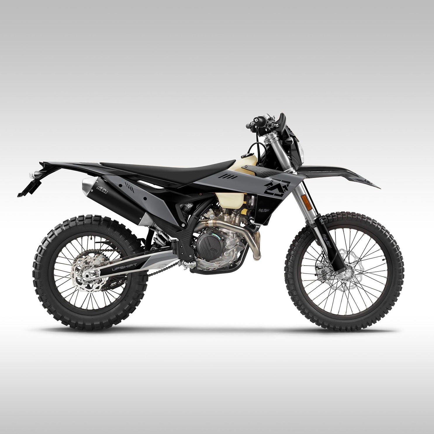 Graphics Kit 2024–2025 KTM EXC-F XC-W Baseline Gray on light ray background