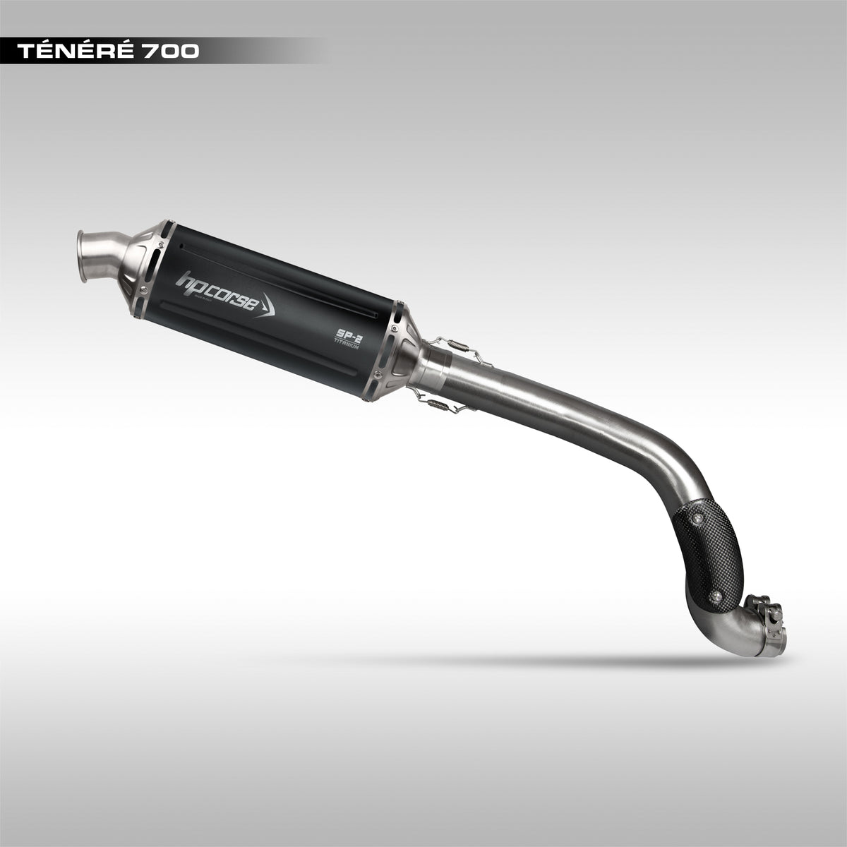 HP CORSE – HIGH MOUNT SP-2 SHORT BLACK TITANIUM SLIP-ON – YAMAHA TENERE 700